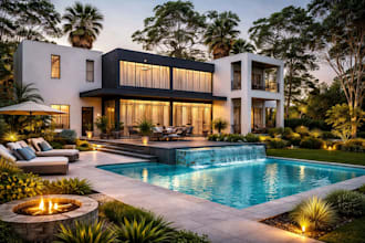 create landscape design bacyard render for garden patio outdoor design pool