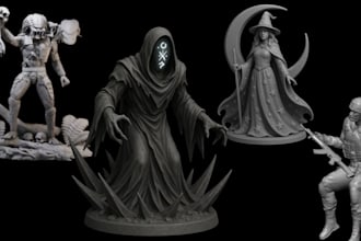 sculpt 3d miniature character figure model table top for 3d printing