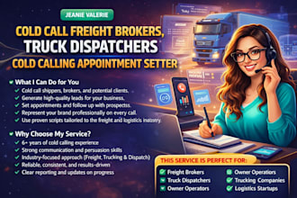 cold call freight brokers, truck dispatchers cold calling appointment setter