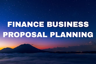 do finance consultation, business proposal management, finance audit