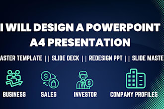 design a powerpoint a4 presentation, master template, slide deck, redesign ppt
