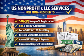 register your US nonprofit 501c3 for non residents with ein and irs approval