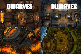 fantasy map ttrpg, vtt map dnd battle map dungeon map rpg world map illustration