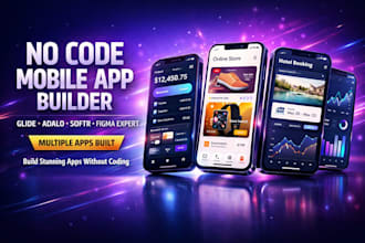 create a mobile app with glide, softr, airtable, appsheet and flutterflow