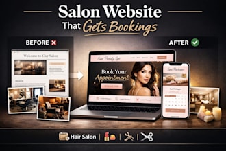 design a salon booking website for beauty spa and barber shop leads