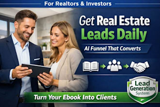 set up real estate ebook ai automated sales funnel, lead generation funnel