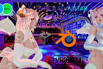 design anime vrchat avatar furry vrc model with custom clothing and accessories