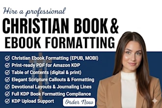 do christian book formatting, daily devotional and KDP publishing