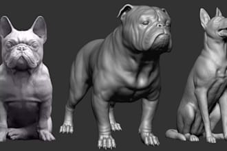 custom 3d animal pet into stl for printing dog cat memorial 3d figure pet statue