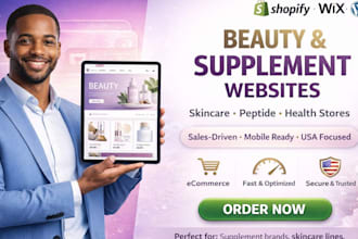 health supplement peptide skincare beauty spa website design development USA UK