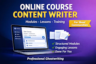 ghostwrite online course modules, lessons, trainings for your skool community