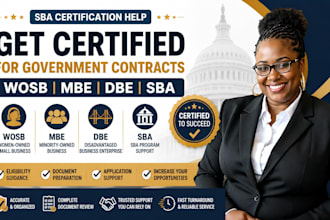 help with sba wosb, mbe, dbe and government certification applications