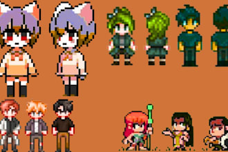 do pixel art character animation direction sprite sheet retro pixel game art