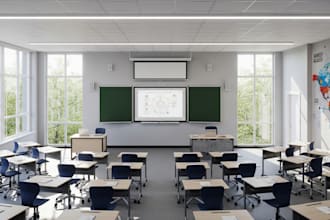 create high quality 3d classroom models for school and presentation
