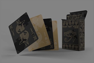 design card game playing cards board game and custom card box mockup