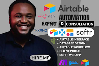 be airtable softr expert airtable database appsheet xano client portal crm n8n