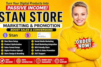 setup stan store, stan store marketing, stan store promotion and design