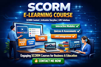 create scorm elearning course, scorm content, articulate storyline scorm package