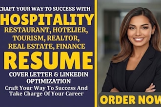 write resume for restaurant, hotelier, chef, tourism, hospitality, sales role
