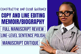 do memoir copy editing and fix grammar, flow memoir editor