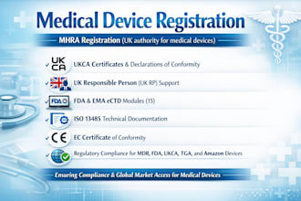 do mhra registration, ukca certificate, fda registration eu mdr documentation