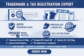 do uspto trademark filing, amazon brand registry, portugal nif