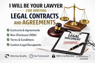 be your lawyer for writing legal contracts and agreements