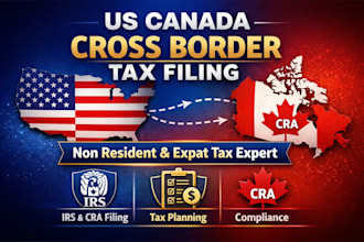 prepare US canada cross border tax return, irs cra filing for non resident expat