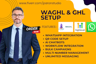 setup gohighlevel waghl bulk campaigns ai chatbots workflow automation qr code
