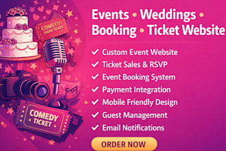 create wedding event booking website with rsvp payment integration
