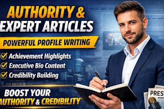 write authority  expert article and profile writing for your media coverage