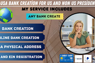 set up US llc, business bank account, and proof of address