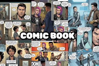 design comic book illustration  and comic strip with comic illustrator