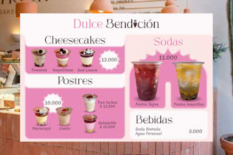 design restaurant menus, digital boards, and promotional flyers
