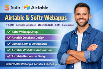 setup softr webapp airtable database dashboard airtable automation crm expert