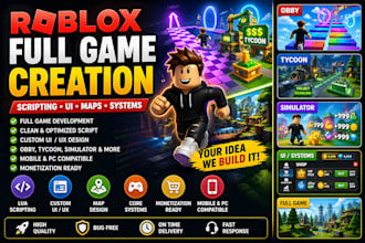 roblox full game creation full game development roblox map scripting ui obby