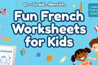 create french workbooks, design worksheets and educational printables for kids