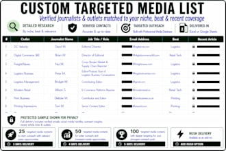 build a targeted media list of verified journalists