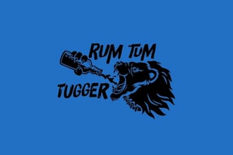 design boat graphic rum tum tugger logo