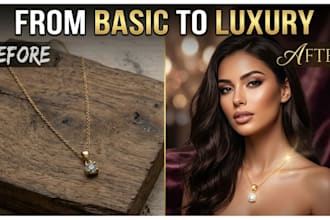 design luxury etsy jewelry mockups, branding, and message cards for sales