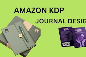 design a professional journal planner or notebook for amazon KDP