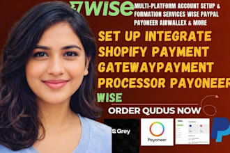 register verifield payoneer wise account,shopify payment and paypal