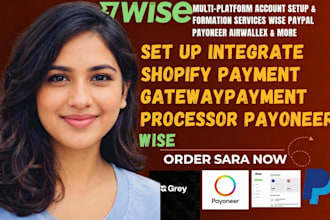 register verifield payoneer wise account,shopify payment and paypal