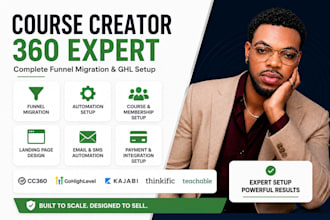 setup course creator 360 landing page automation cc360 funnel ghl website expert