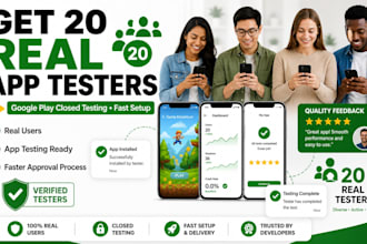 provide google play 20 app testers closed user android game app testing