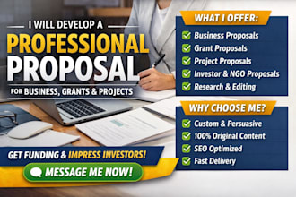 develop a professional proposal for business, grants, and projects