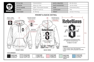 create fashion tech pack hoodie joggers tshirt apparel flat sketch cad
