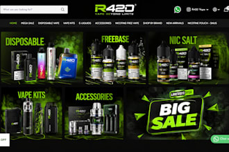 build vape shopify website, ejuice store, vape eliquid online store