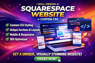 design squarespace website with custom CSS