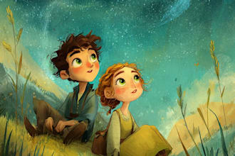 digitally paint colourful children book illustrations